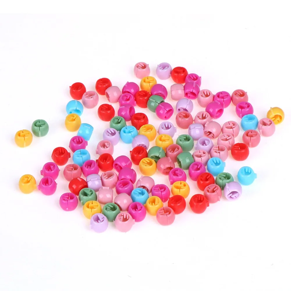 40pcs/set Korean Style Plastic Mix Colorful Hair Beads Mini Hollow Girls Buckle hairpins Hair Braids Maker Beads Daily