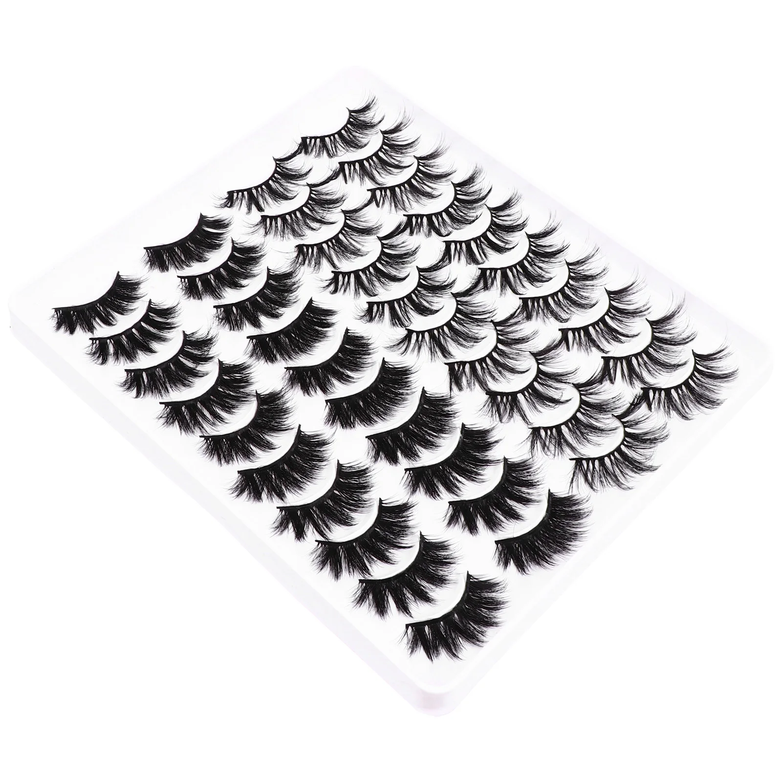 

20Pairs False Eyelash Set Thick Stem Comfortable Makeup Eyelashes 3D Dense Fake Eyelashes Makeup Eyelash