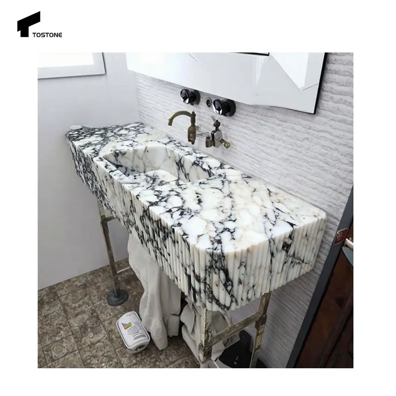 

Tostone Wholesale Wall-Mounted Viola Indoor Stone Furniture Natural Marble Sinks For Basin Bathroom Vanity Kitchen Countertop