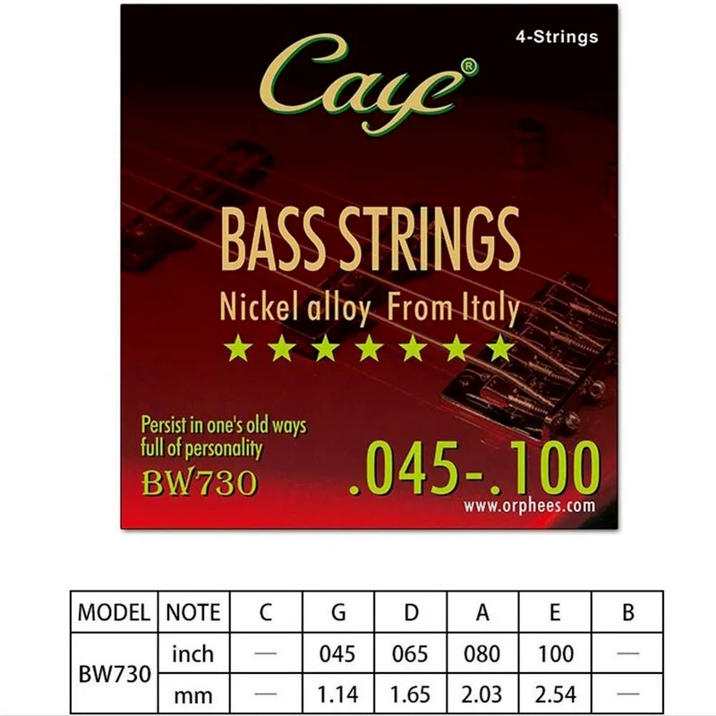 CAYE 4/5/6pcs Strings Electric Bass Strings Set Hexagonal Steel Core Inner Wire Stainless Steel Outer Wire Bass Guitar String