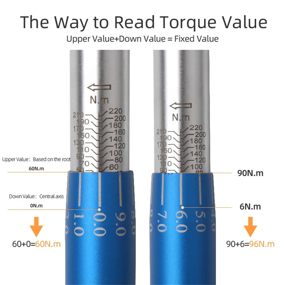 Imagem -05 - Chave de Torque 1060nm Bicicleta Torque Chave Chave Automotivo Oficina Mecânica Ferramentas Profissional Dinamométrica Quadrado Adaptador 3