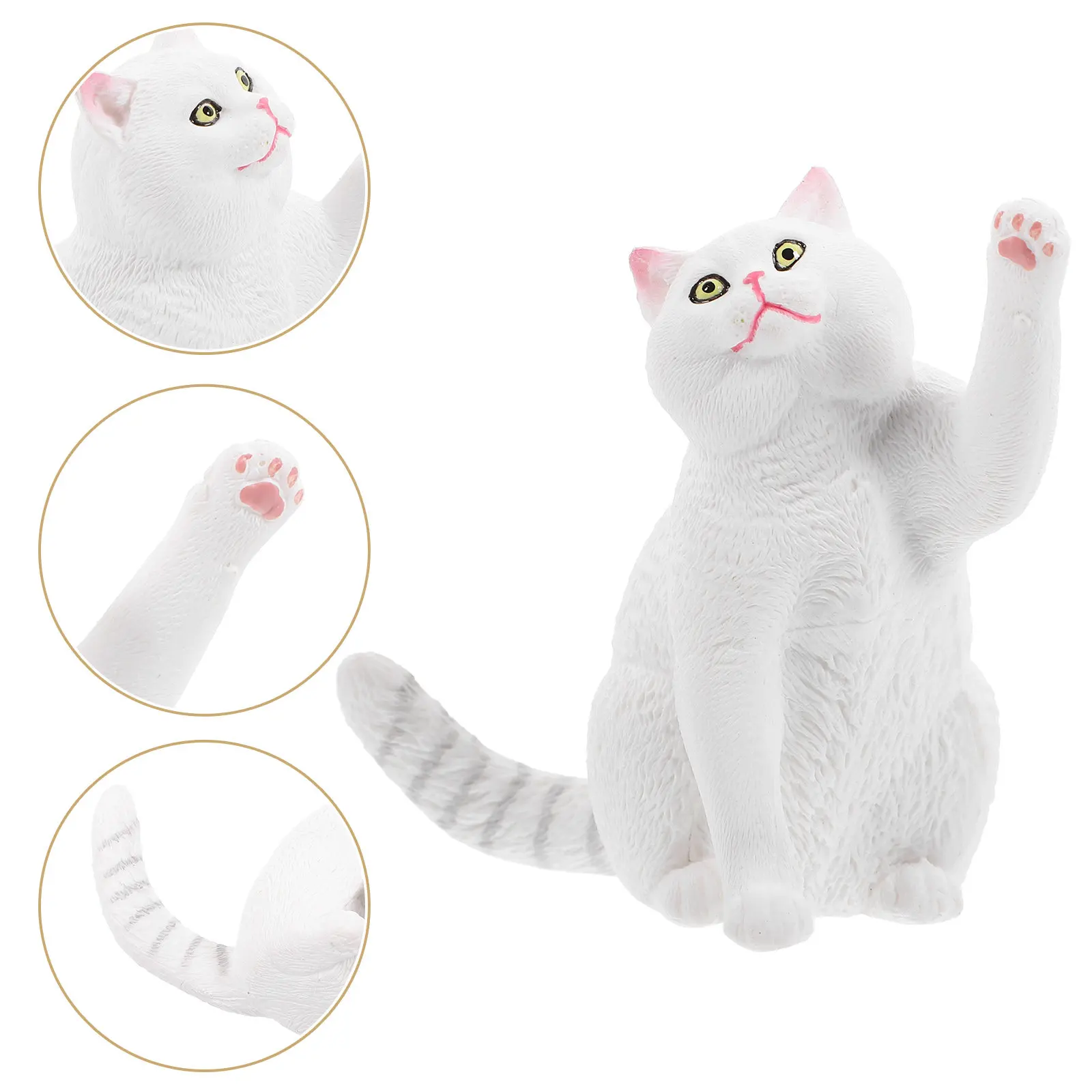 

Simulation British Shorthair Cat Cute Realistic Decorative Statue for Desktop Room Office Animal Lovers Gift Cat Model