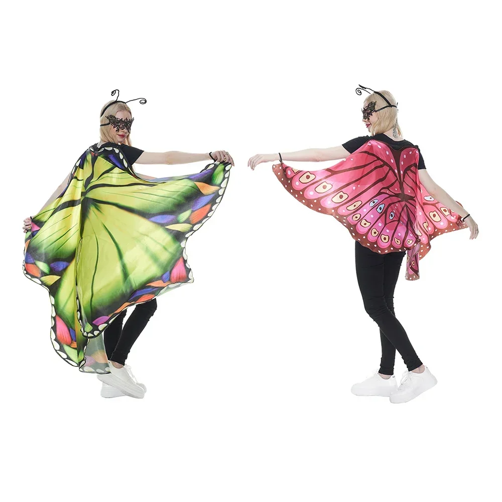 

Eraspooky Women Butterfly Wings Halloween Costume for Adult Colorful Butterfly Cloak Carnival Party Stage Performance Dress Up