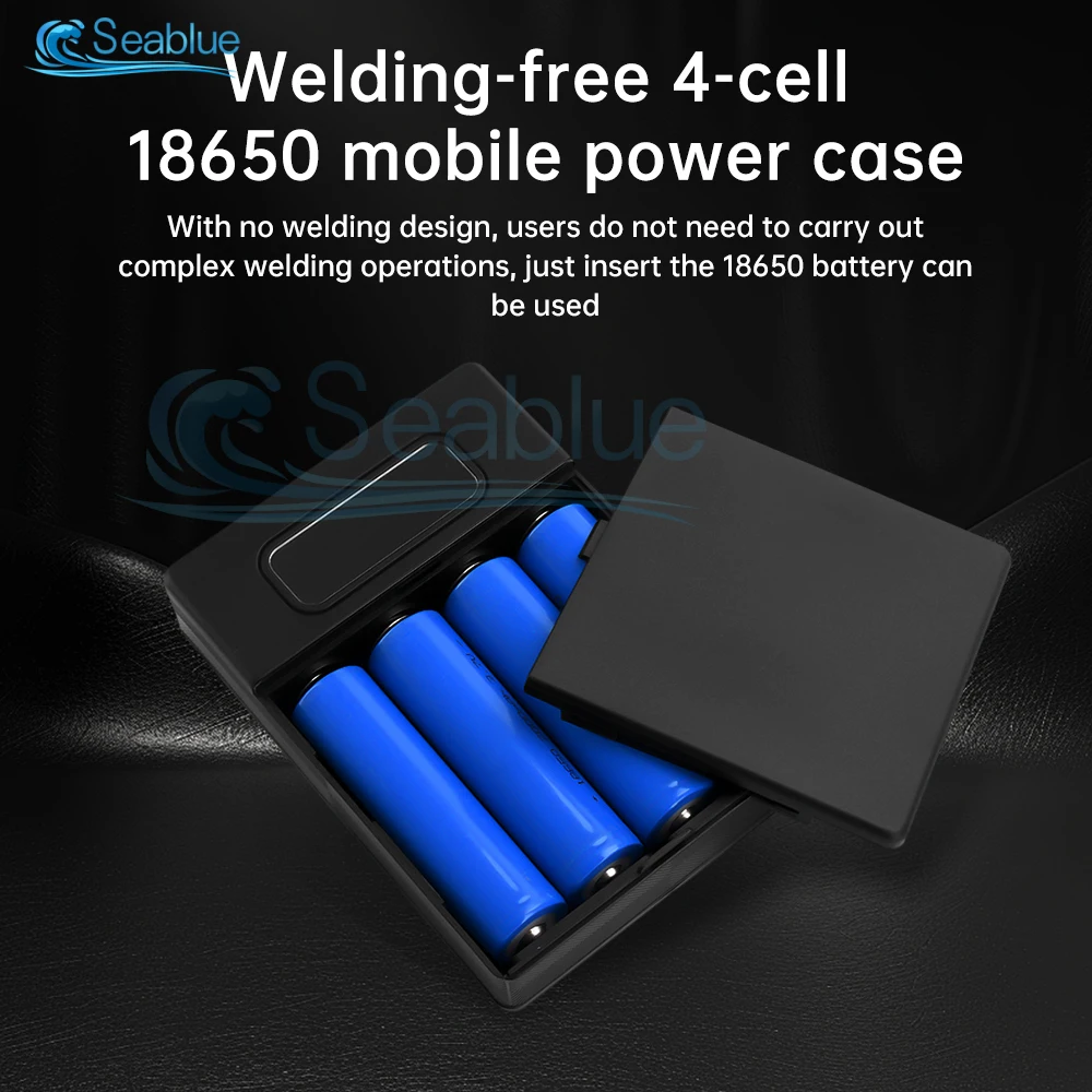 5V 2A 10W 4X 18650 USB Type-C Battery Charger Case DIY Power Bank Box For Phone Electronic Charging Not Including Batteries