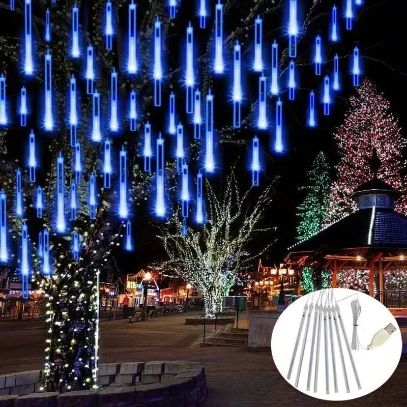

USB LED Meteor Shower Rain Light Fairy String Light for 2025 Ramadan Christmas Wedding Holiday Party Decor Room Decorations