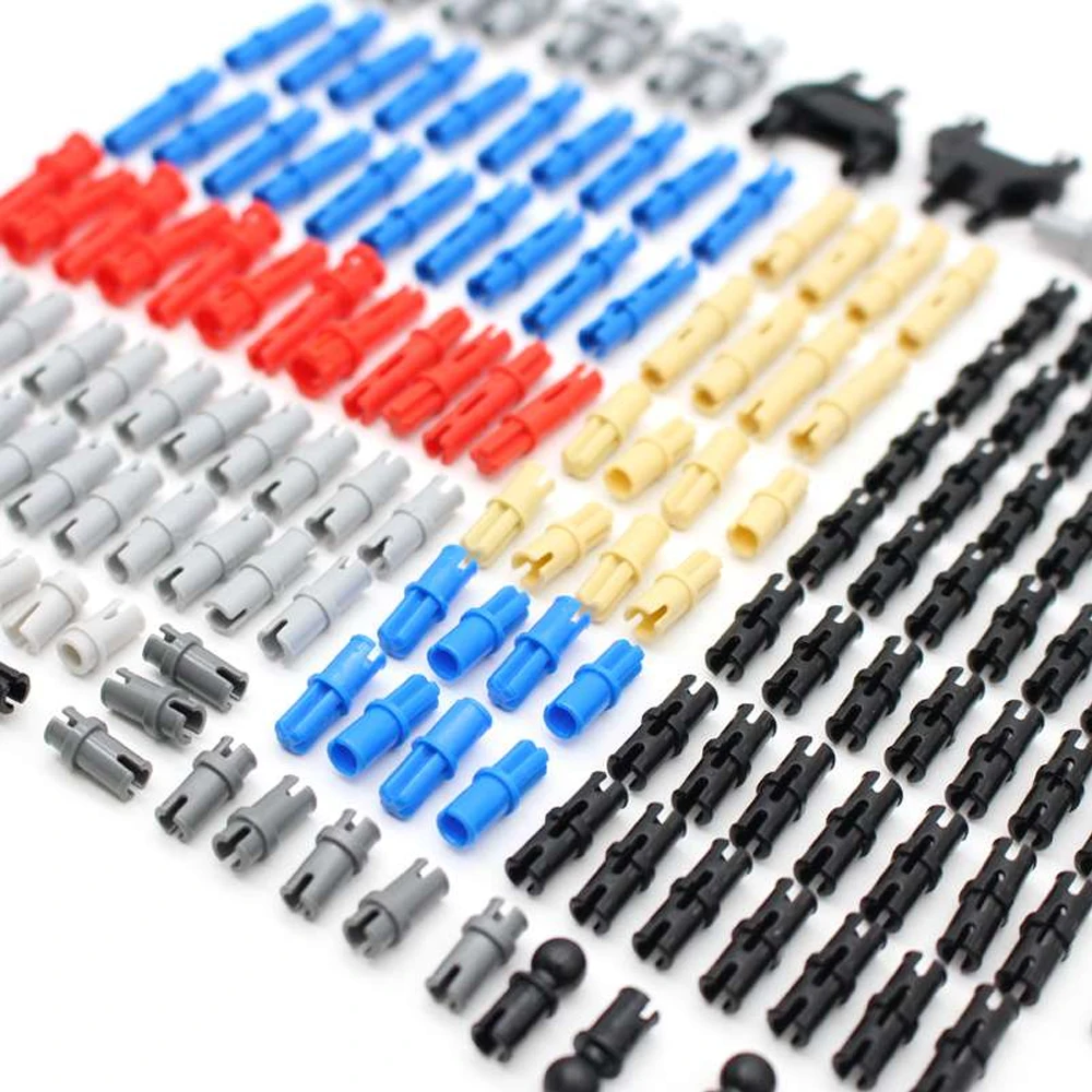 174PCS Technical Parts Pin Bulk Set 1x2 1x3 Cross Axle Pin Connectors Compatible with legoeds Building Blocks 3763 6558 18651