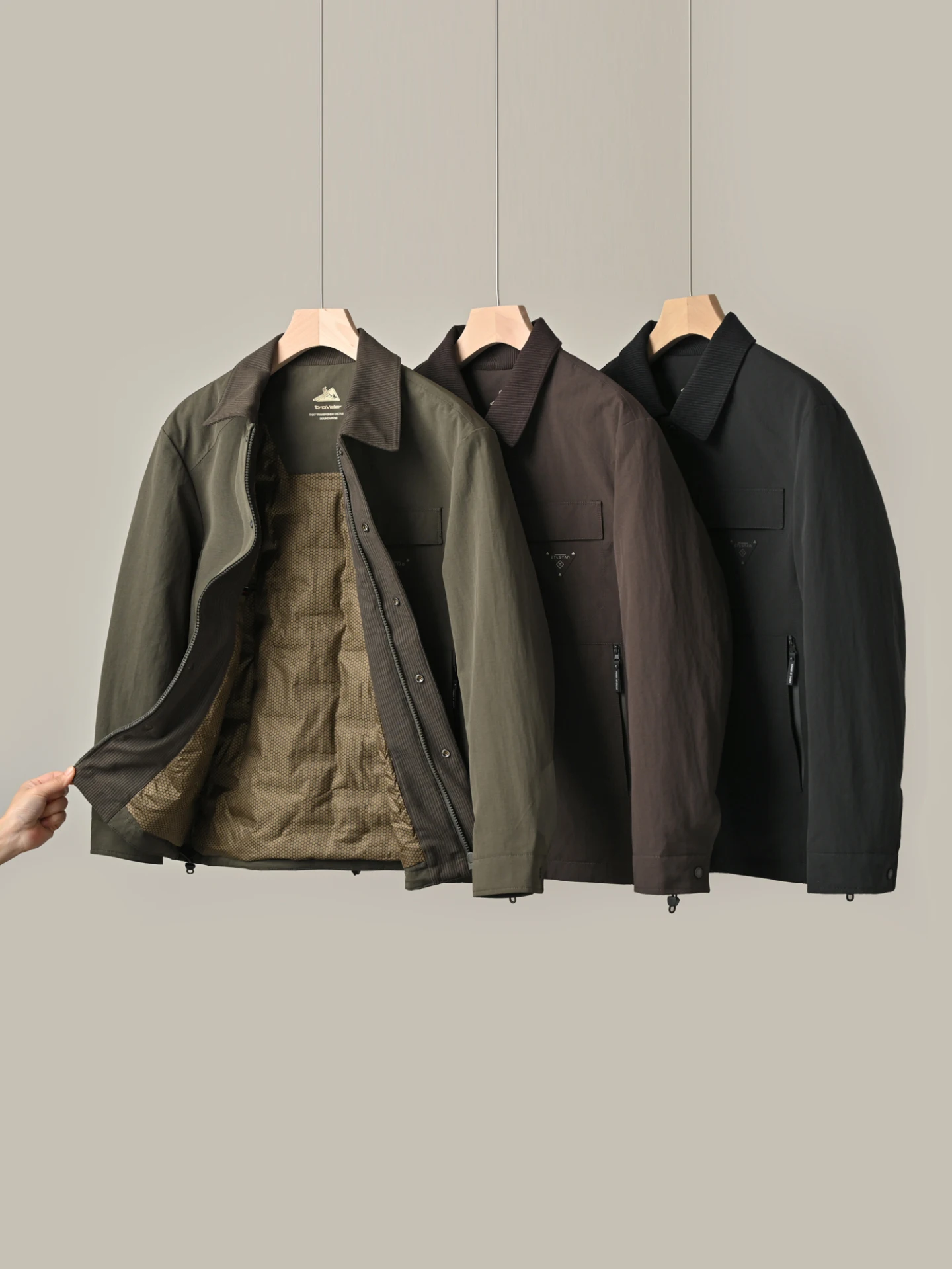 

Мужская легкая куртка с 90% пуховым наполнителем, повседневная, с отложным воротником, теплая верхняя одежда для осени и зимы, деловой повседневный стиль, полиэстер