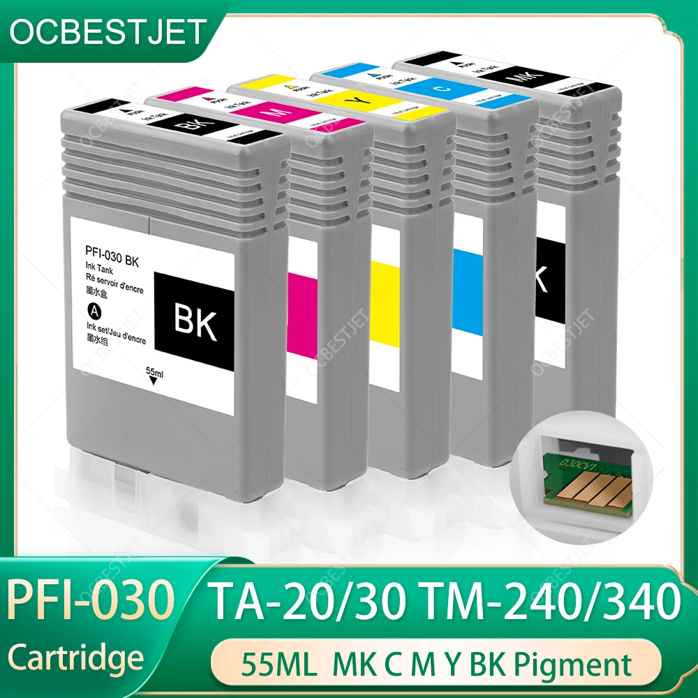 1 set For Canon PFI-030 030 Compatible Ink Cartridge Ink Tank 55ML Pigment Ink For Canon TA20 TA30 TM230 TM240 Printer