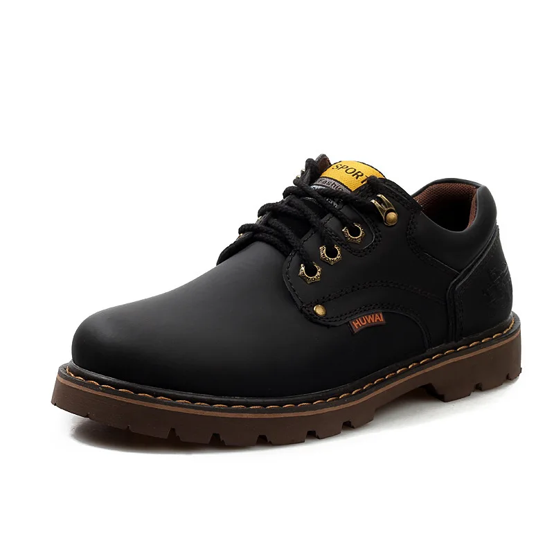 البني الرجال جلد طبيعي حذاء كاجوال العلامة التجارية منخفضة أعلى أحذية للرجال أحذية أمان العمل زوجين الأدوات دراجة نارية أحذية الرجال