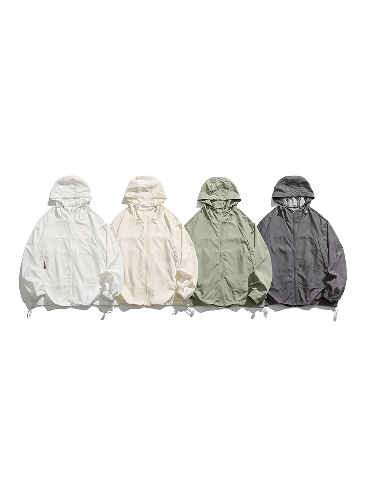 

Men's Summer UV Protection Hat Jaet UPF50 Fiing Skin Clothes Self-Dring Stand Fit Long Sve Zipper Pure Color