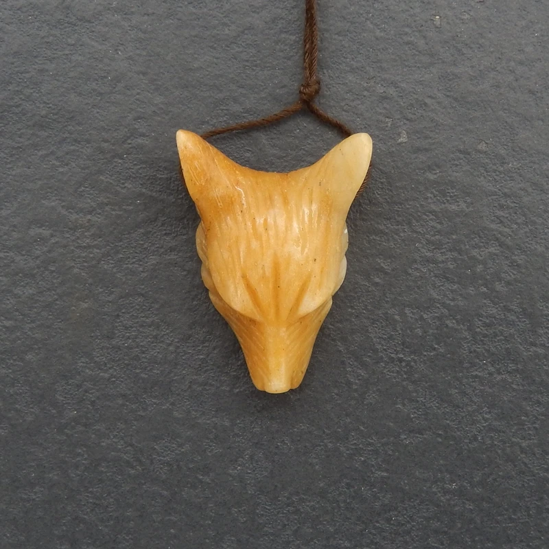 

Натуральный камень амазонит голова волка кулон 35x26x11 мм Рейки Исцеление резные животные ювелирные изделия DIY ожерелье подарок 11,5 г