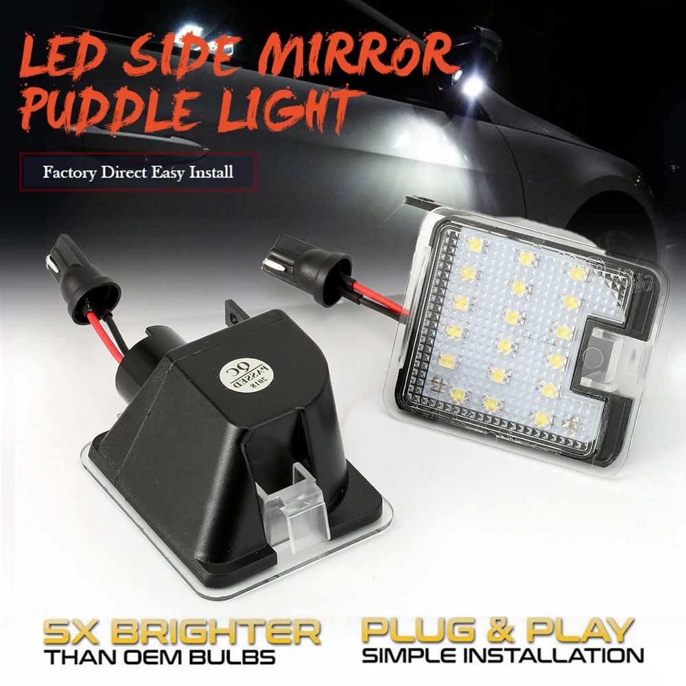 

2Pcs LED Under Side Mirror Puddle Light For Ford Focus 3 Kuga 2 S-Max WA6 2 Mondeo 4 5 Grand C-max 2 Escape Car Courtesy Lamps