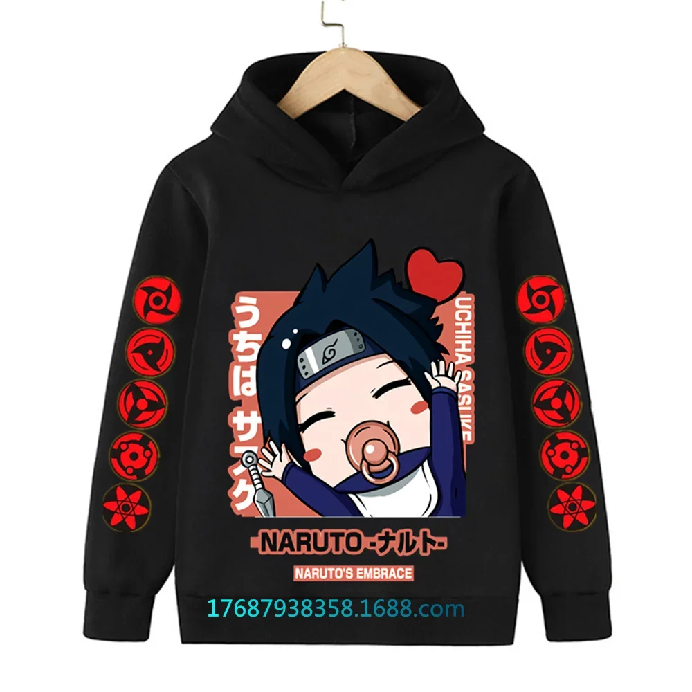 

Spring Autumn Narutos Hoodies Kids Cartoon Sasuke Tracksuit Boys Girls Long Sleeve Sweatshirt Children Casual Hood Tops