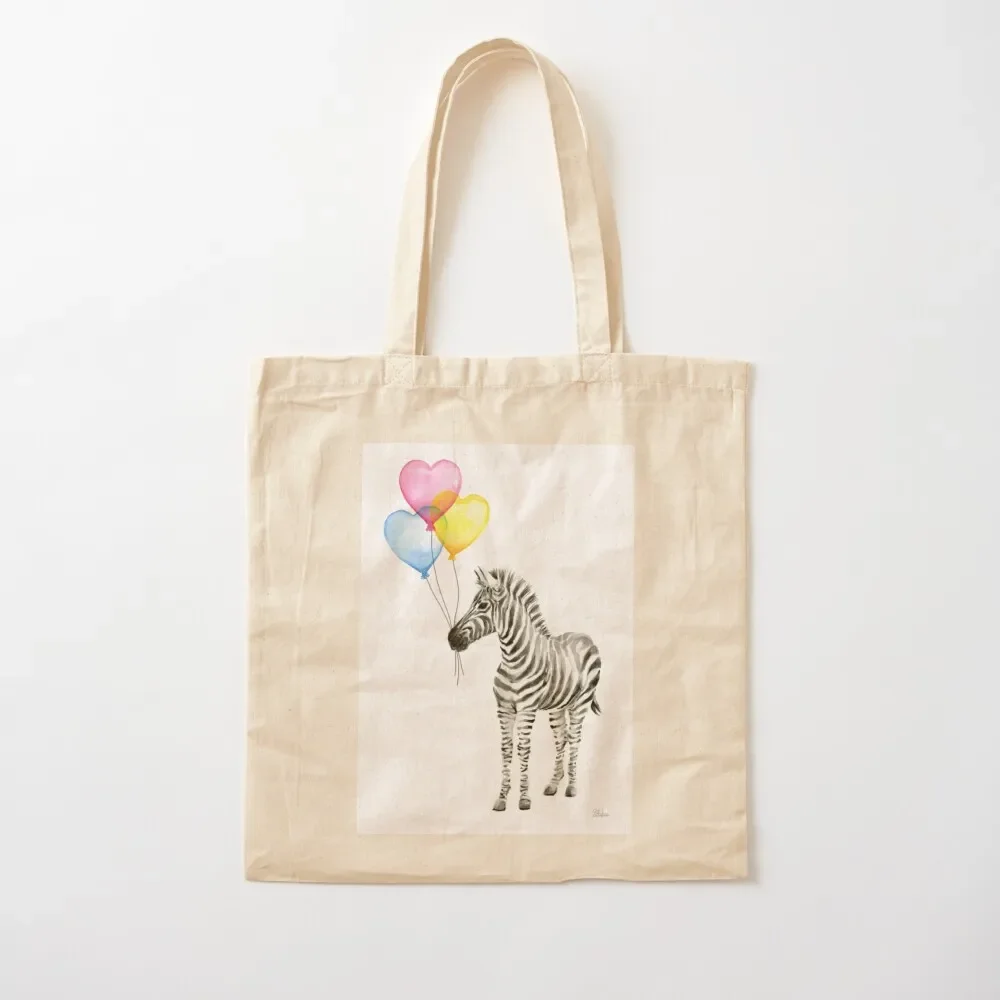 

Zebra Watercolor Baby Animal with Balloons for Nursery Tote Bag tote bags cloth bags tote