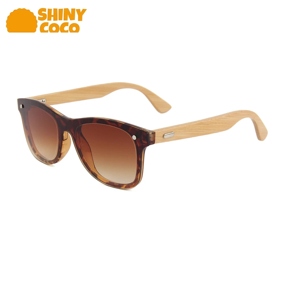

ShinyCoCo Luxury Brand New Bamboo And Wood Sunglasses Colorful Flat One Piece Rice Nail Sunglasses Wooden Bamboo Leg Glasses