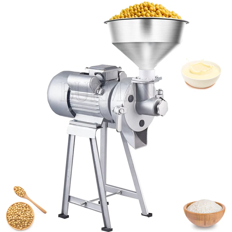 Thickness Adjustable Electric Superfine Grain Grinder Crusher Pulverizer Soybean Corn Flour Coffee Grinding Mill Machine