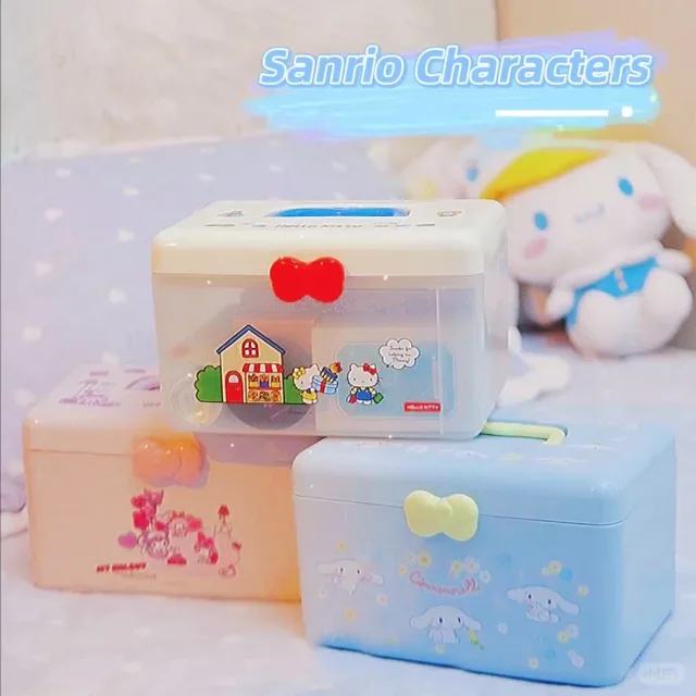Hello Kitty Kuromi Melody Cinnamoroll Cartoon Toolbox Geneeskunde Opbergdoos Thuis Opbergdoos Randapparatuur Kamer Versierd
