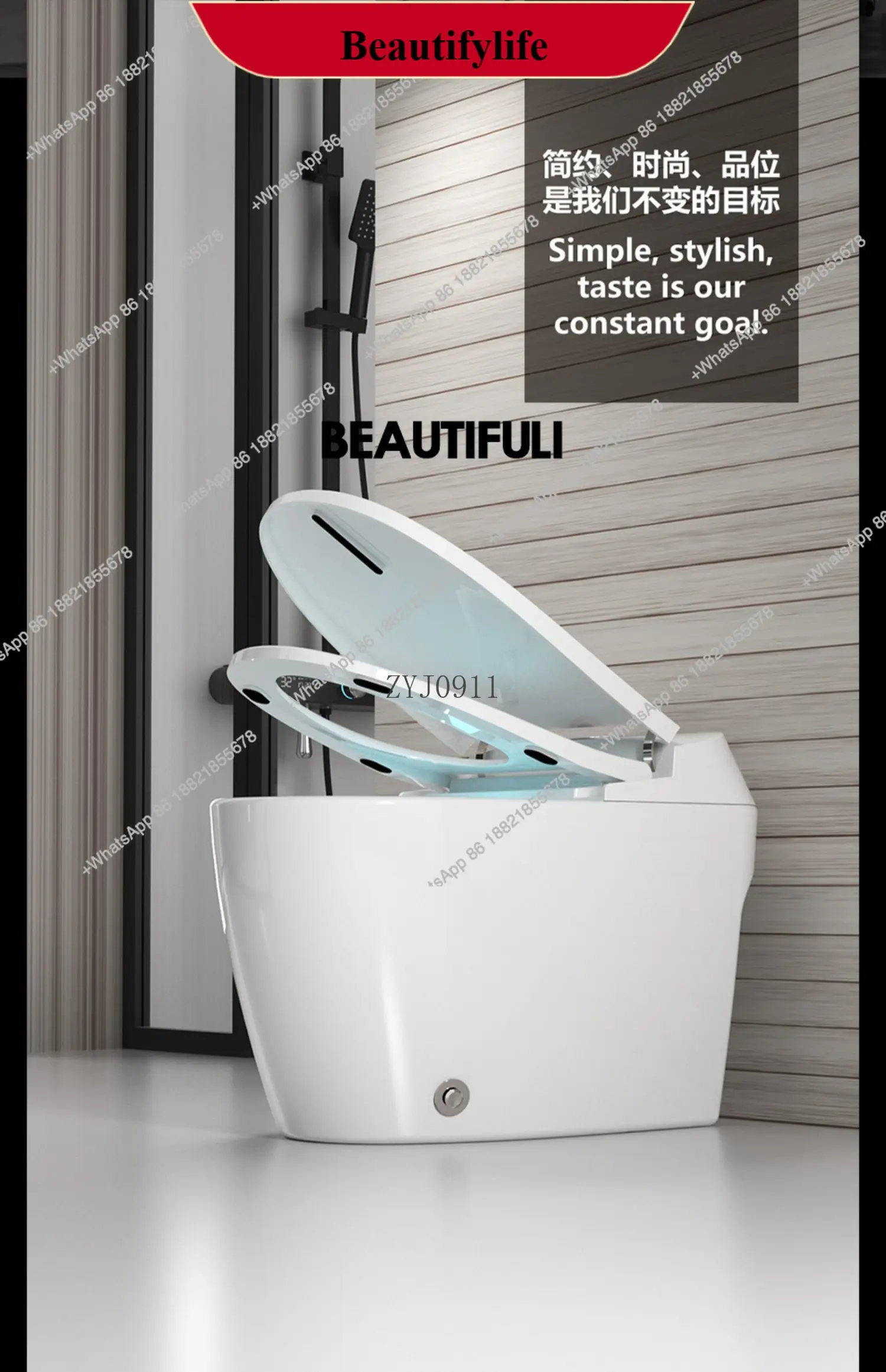 

F185 No water pressure limit, automatic flip integrated, automatic smart toilet, instant toilet for home use