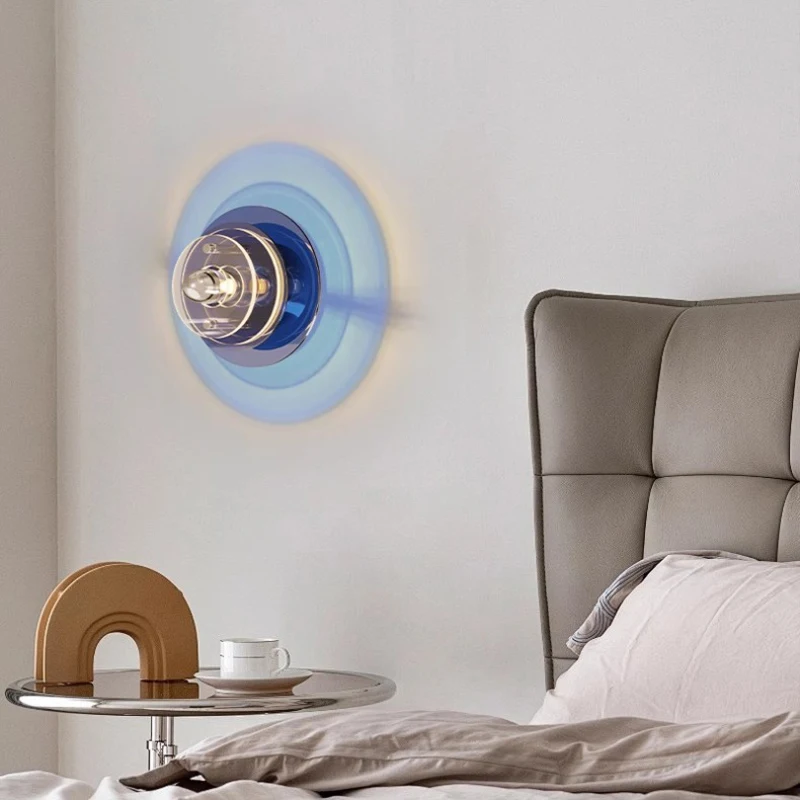 Bauhaus LED Wall Lamps Japanese Round Flying Saucer Lights Chandeliers Bedroom Living Room Bedside Bar Indoor Home Decoration