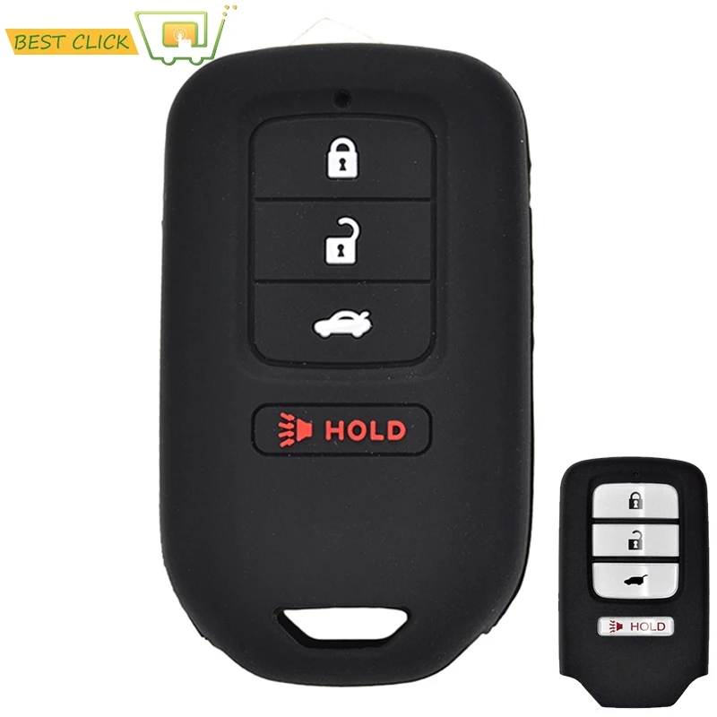 Silicone Key Case Cover For Honda Accord EX EXL Civic Crv Crz Hrv Pilot Ridgeline 2013-2018 Keyless Fob Shell Holder Protector