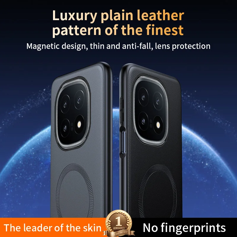 Untuk VIVO IQOO 15 Casing Penutup Pelindung Kulit Magnetik untuk VIVO IQOO 15 Anti-sidik Jari Anti-selip PC + TPU