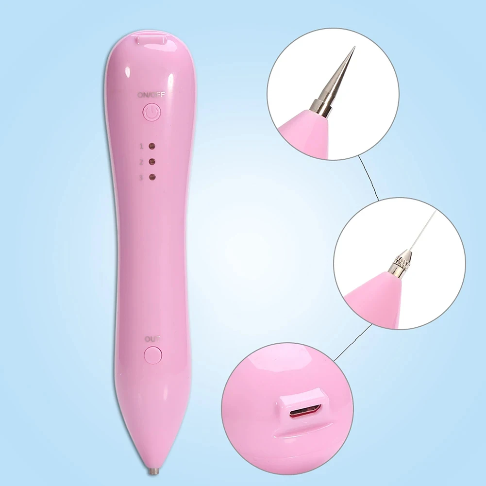 3 Levels Spot Removal Pen Painless USB Freckle Removal Pen Multipurpose Skin-tag Remover for Home Use Beauty Equipment