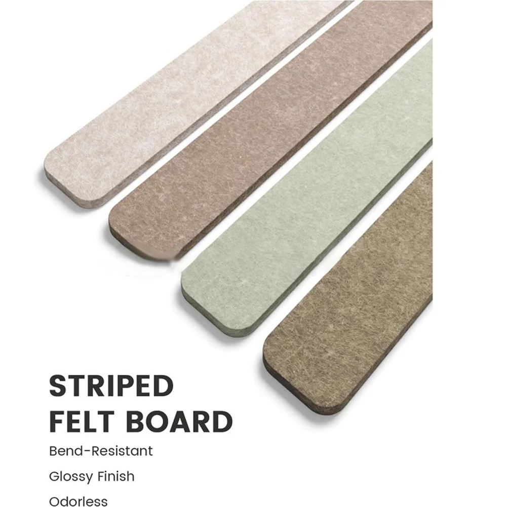 8pcs High-density Self-Adhesive Felt Pinboard Strips Customizable Bulletin Board Strip Memo Schedule Photo Display Tool