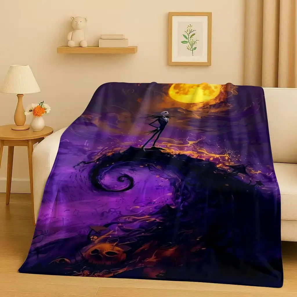 سانريو كابوس قبل عيد الميلاد الكرتون جاك الفانيلا بطانية، فائقة النعومة أفخم رمي للمنزل غرفة نوم غطاء أريكة تتحول لسرير مكتب #5