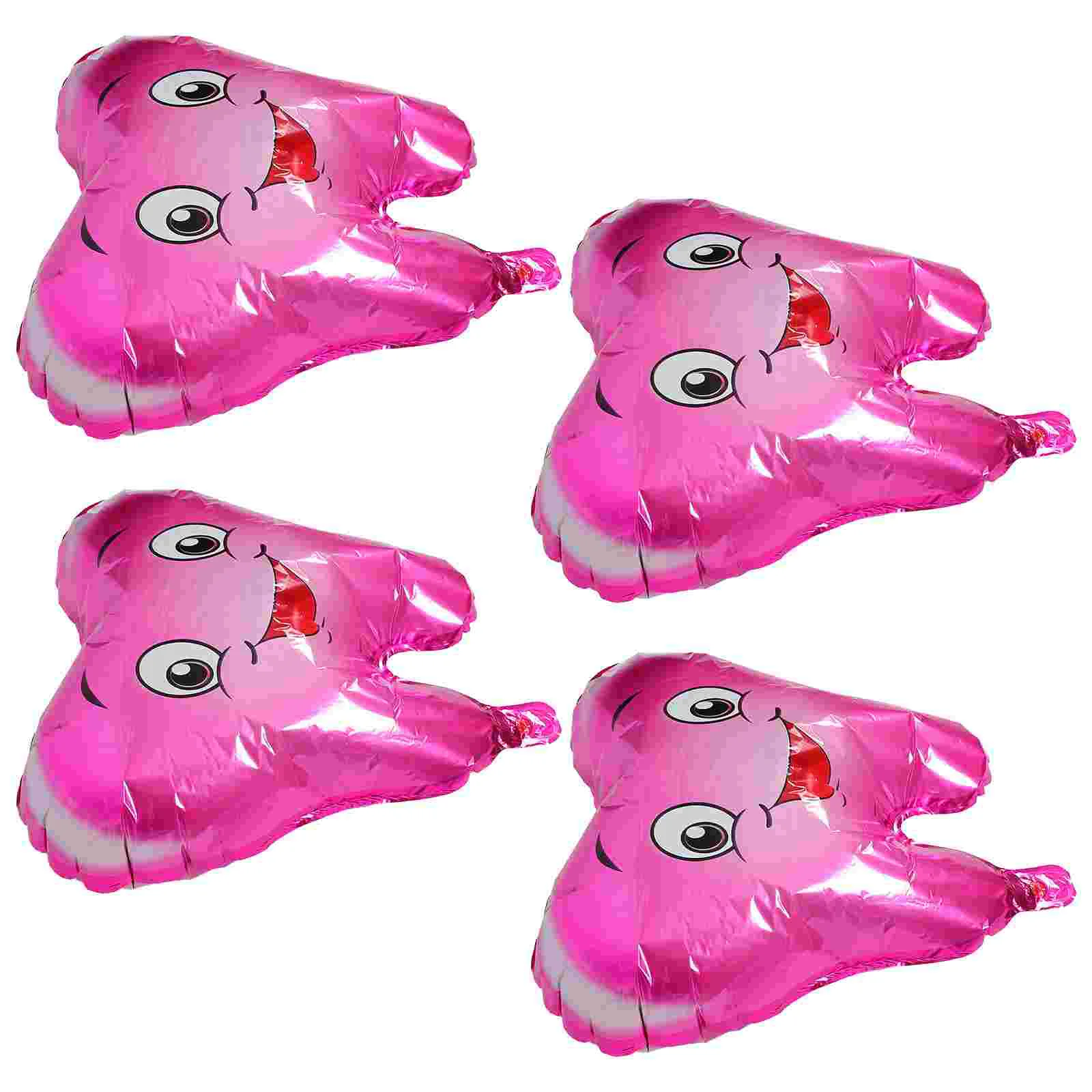 

4 Pcs Tooth Balloon Anniversary Letter Balloons Shaped Kids Toys for Party Decorative