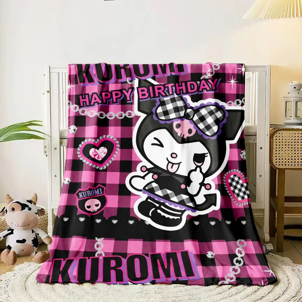 Sanrio Kuromi HD Print Blanket.Cute, Soft and Comfortable,Nap,travel,work,living Room,bedroom,Chair,sofa,Picnics,Blankets,Gift.