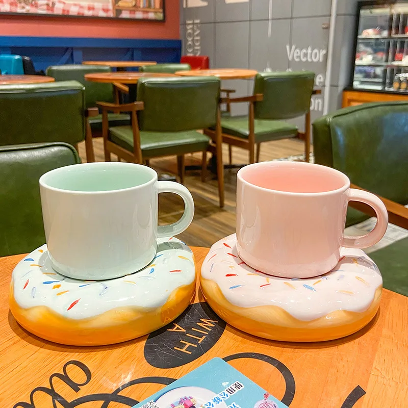 

Doughnut Ceramic Cup Coffee Cup Creative Makaron Cup Office Student Dormitory Girl Lovely Ceramic Cup
