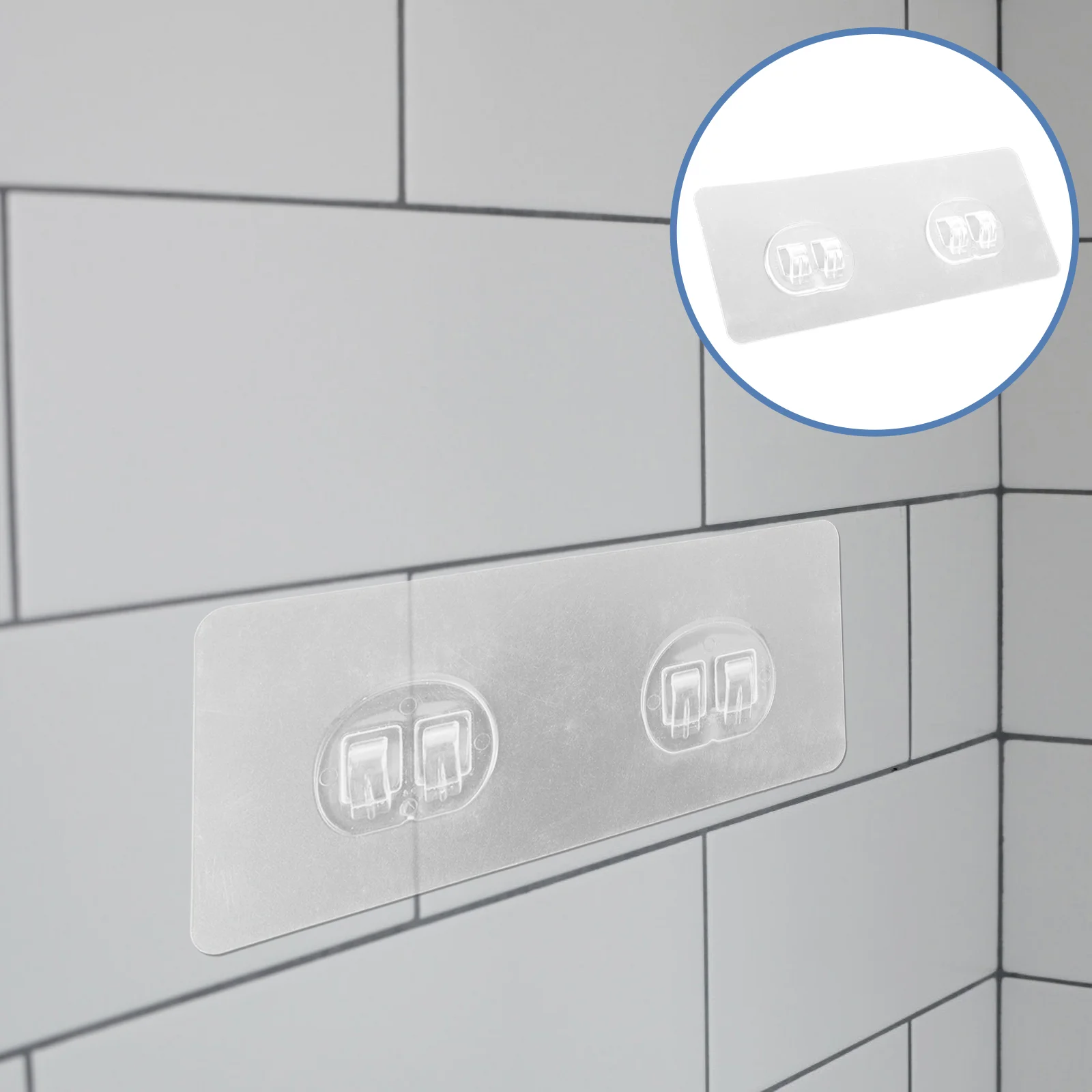 

Double Claw Non-marking Buckle Shower Shelf Adhesive Hook Sticky for Bathroom Organizer Replacement Hanger Black Towel