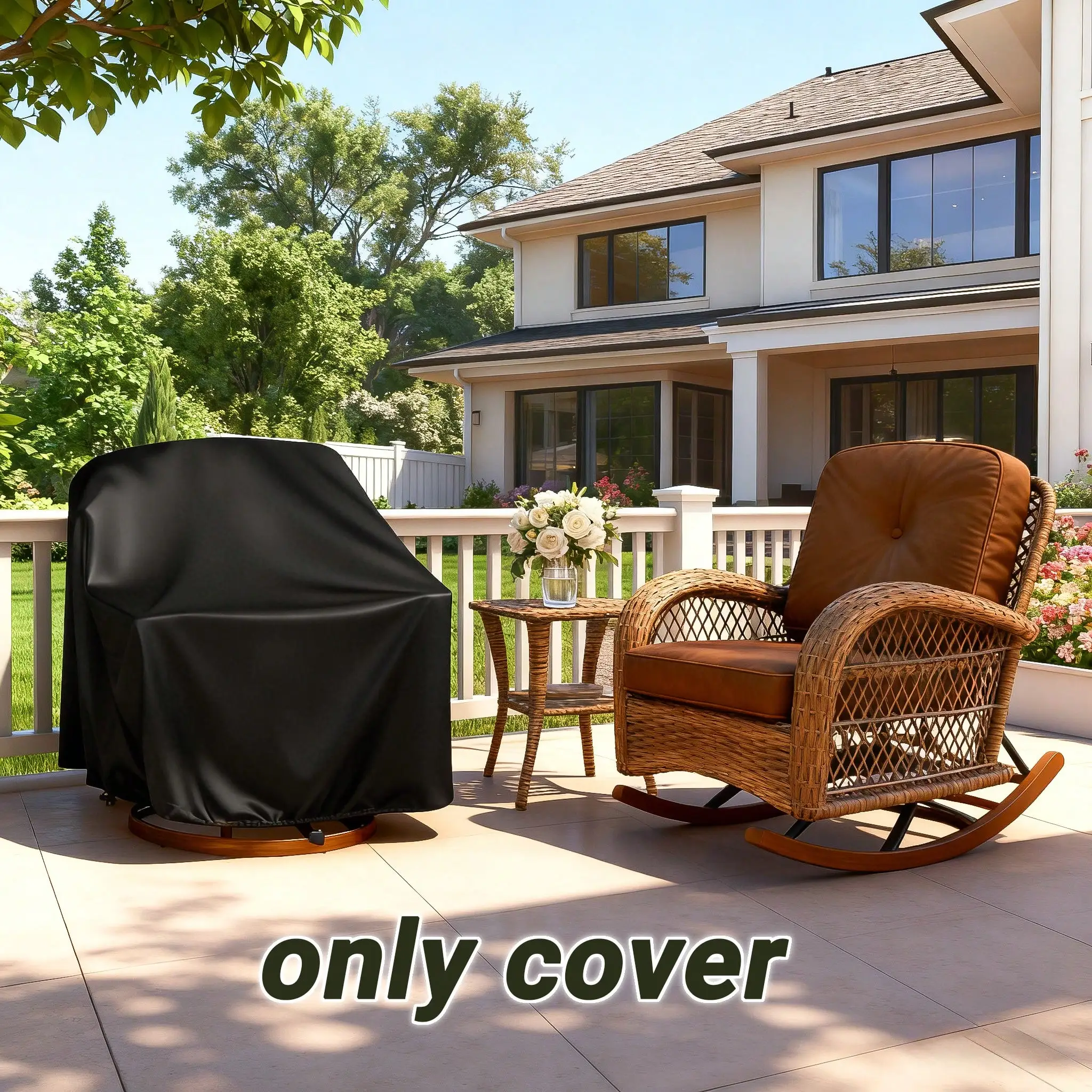 5 Size Options for Outdoor Chair Covers, UV and Mildew Resistant, Breathable Patio Furniture Cover for Swivel and Rocking Chairs