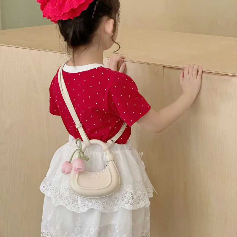 MILANCEL Summer Kids Handbag 5-12T Cute Tulip Girls Shoulder Bag 8 Colors Minimalist Children Mini Bag - view 4