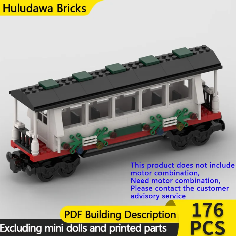 

City Car Model MOC Building Bricks Holiday Train Passenger Car Modular Technology Gifts Holiday Assemble Children Toys Suit