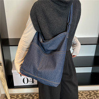 Vintage denim bag versatile lightweight art student lesson bag lazy commuter student lesson bags shopping bag