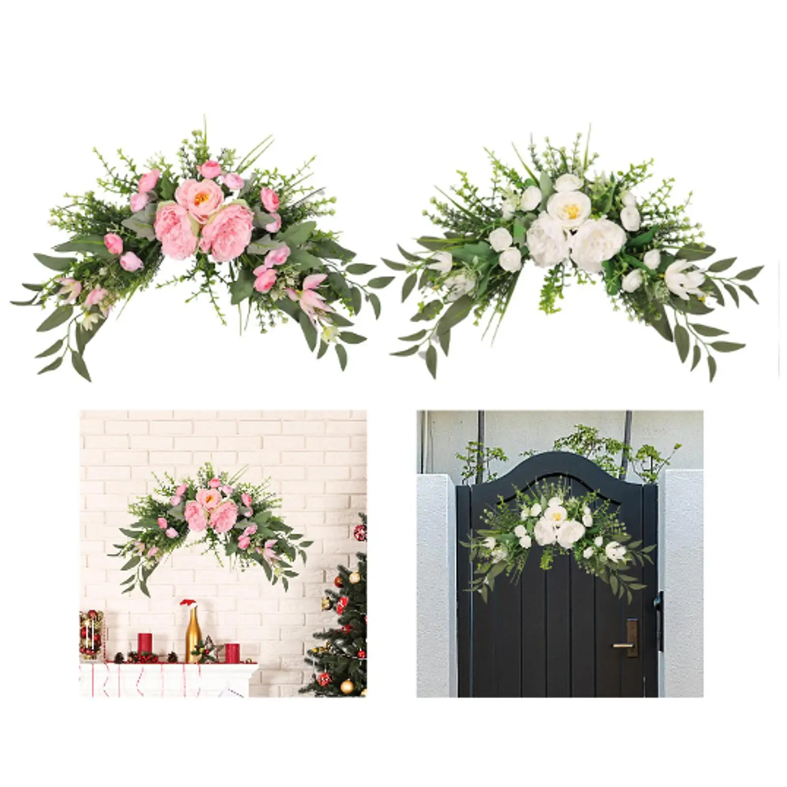 

Wedding Arch Flowers Welcome Sign Home Decoration Peony Flower Swag for Ceremony Shelf Porch Valentine's Day Indoor Outdoor