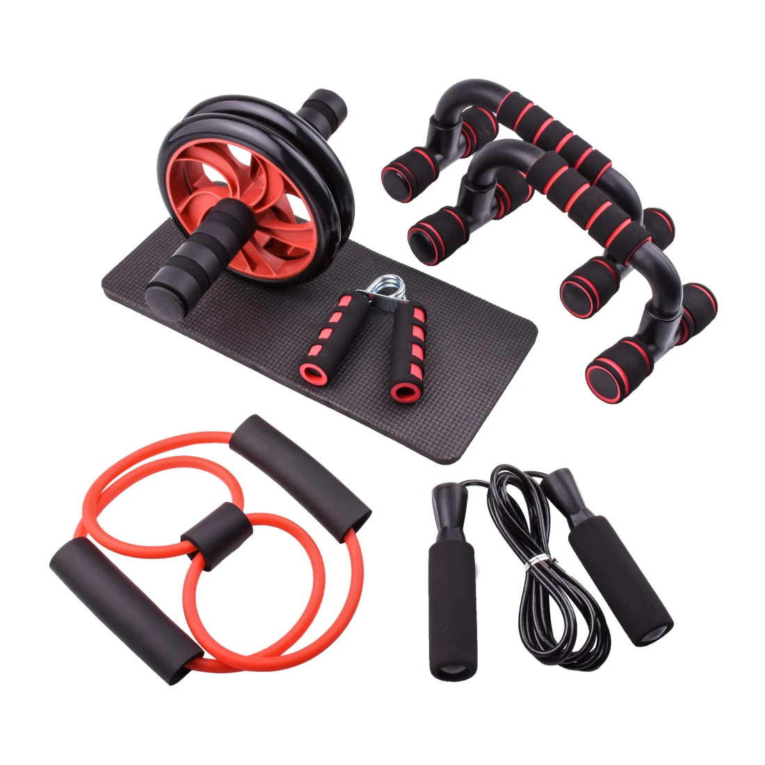 New  Ab Roller&Jump Rope No Noise Abdominal Wheel Ab Roller with Mat For Arm Waist Leg Exercise Gym Fitness Equipment