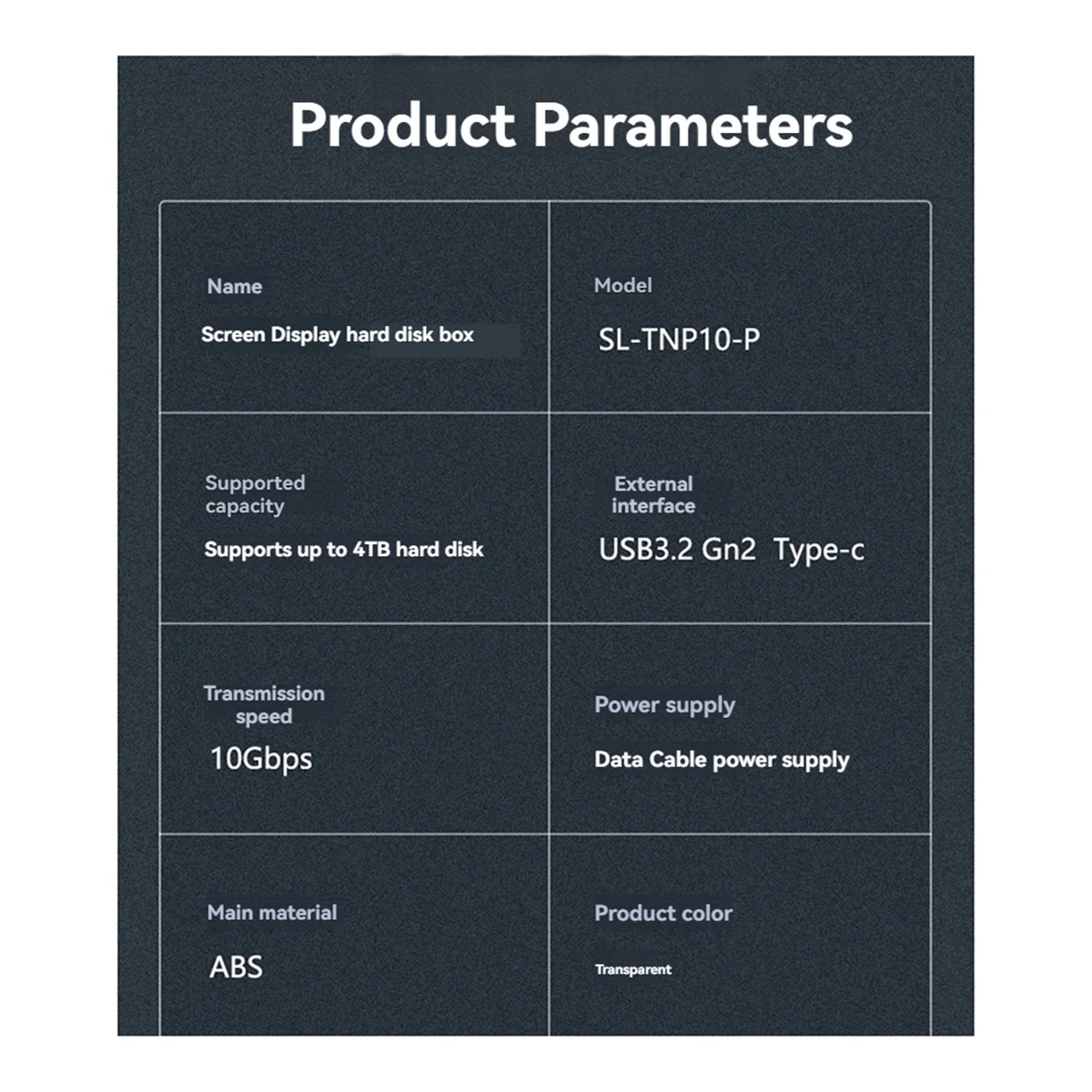 X61A_M.2 NVME/NGFF Protokol Ganda SSD Enclosure Casing Hard Drive Transparan