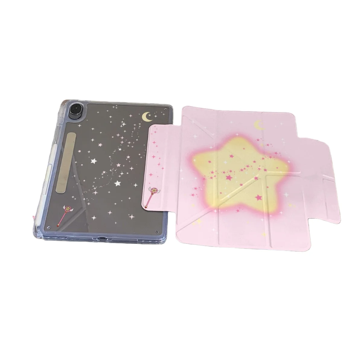 

Stars Pen Slot Magnetic Buckle Detachable Tablet Case For iPad Mini6 9.7 10.2 10.5 10.7 10.9 11 12.9 13in Pro Air2024 2025 Cover