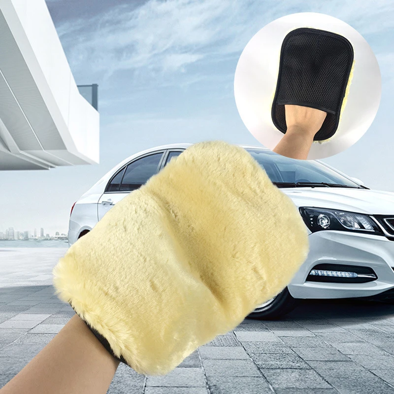 Upgrad Wool Thickening Car Styling Ultra Soft Car Washing Gloves Waxing Polishing Cleaning Brush Motorcycle Washer Care Products