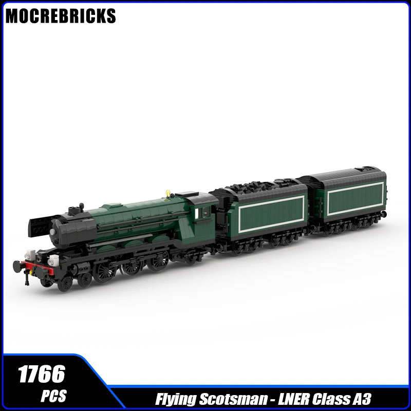 MOC-99054 City Railway Flying Scotsman - LNER Class A3 British Steam Locomotive Building Block Assembly Model Kid Toy Brick Sets