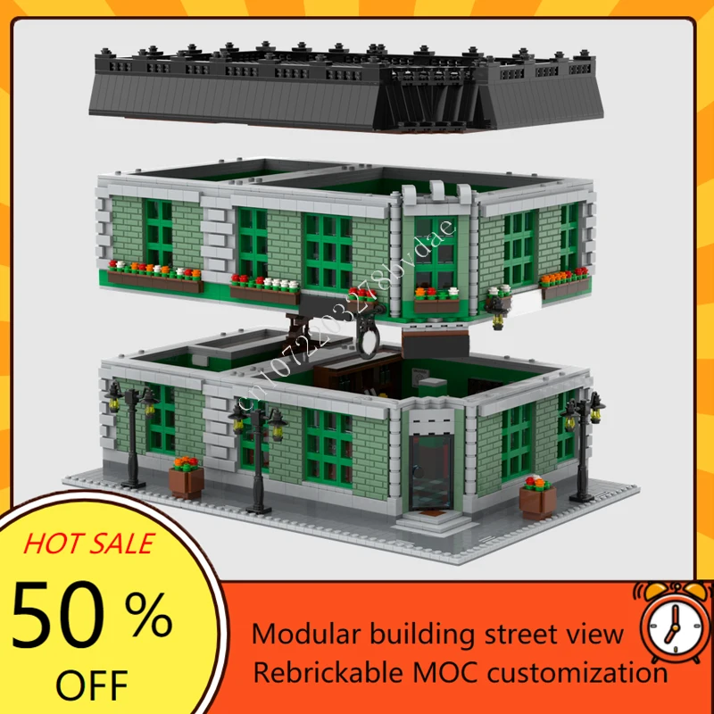 5666 Uds. Shamrock Modular MOC vista de calle creativa modelo de bloques de construcción arquitectura DIY modelo de ensamblaje educativo juguetes de Navidad regalos