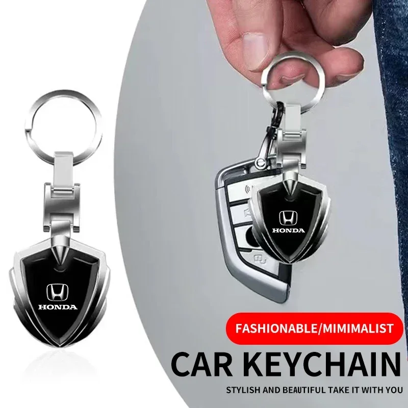 Car Accessories 3D Metal Car Styling Keychain Key Chain Ring Key Holder For Honda Civic Fit Jazz Accord Pilot Passport Stepwgn