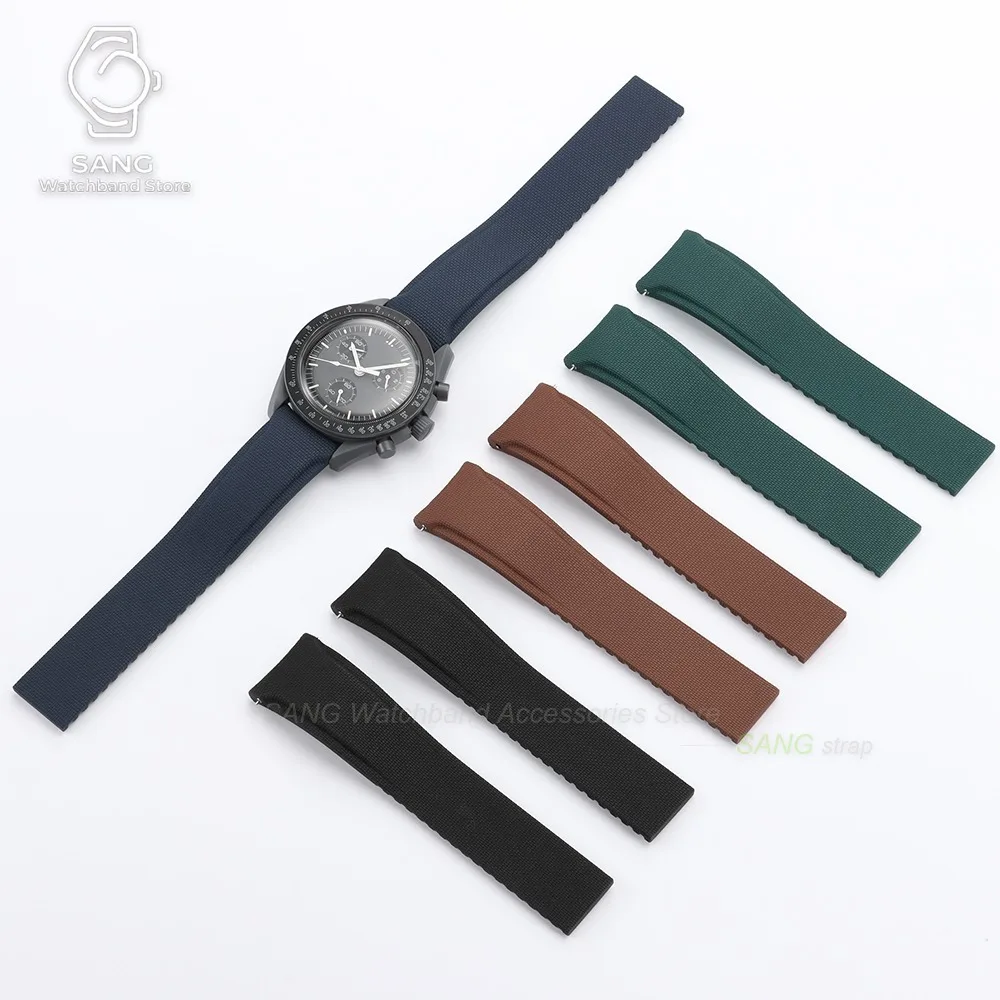 20mm 21mm 22mm Schnellverschluss Uhrenarmband mit gebogenem Ende, neues weiches FKM Fluorkautschuk Uhrenarmband, Herren Armband, universelles Sportarmband – Detail 11