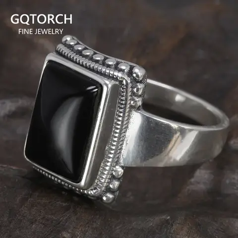 Sterling Silver Lucifer Ring with Onyx GQTorch