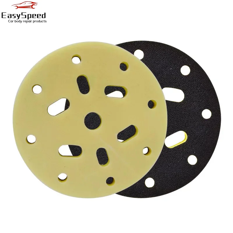 4 Pack Interface Pad 6 Inch 15 Holes Hook and Loop Soft Sponge Cushion Buffer Pads for Sanding Disc 148mm Orbital Sander Pads