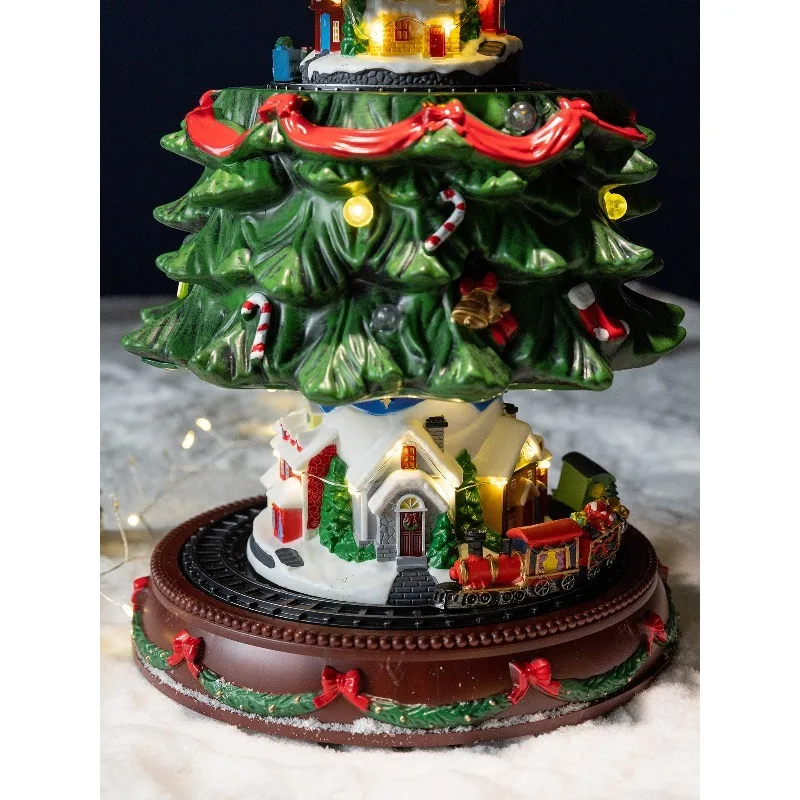New music luminous automatic lifting Christmas tree ornaments decorations and gifts