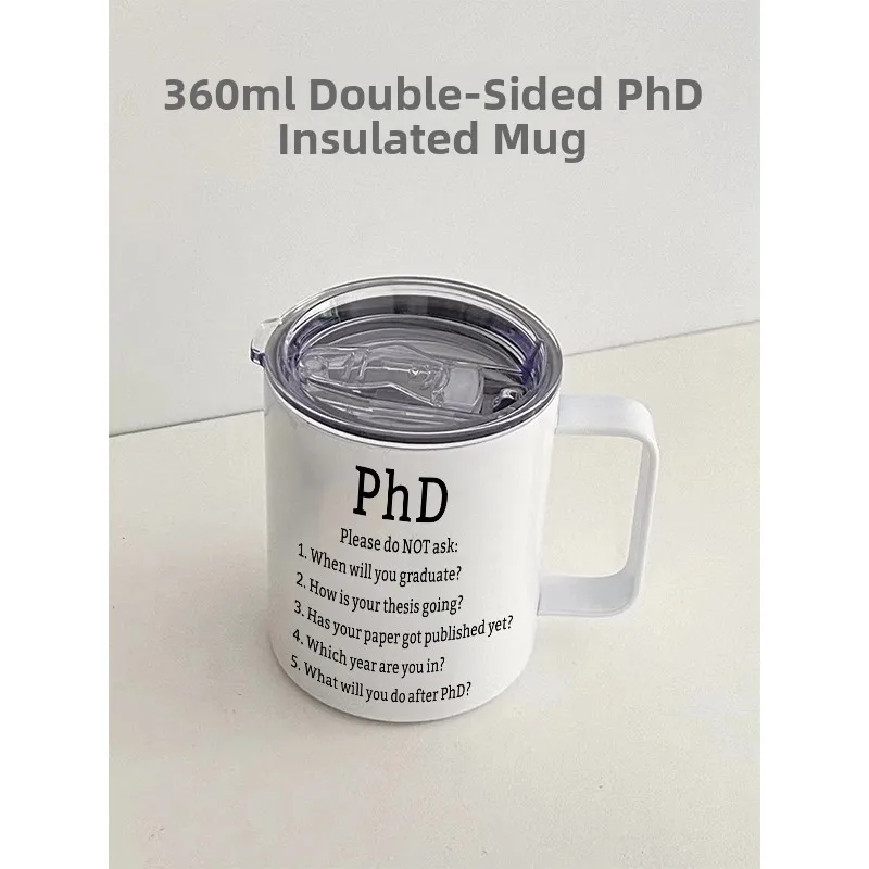 أكواب سيراميك بتصميم 5 أسئلة الدكتوراه هدية للطلاب والمعلمين والزملاء في أعياد الميلاد والمناسبات على الطراز الأمريكي أكواب ل...