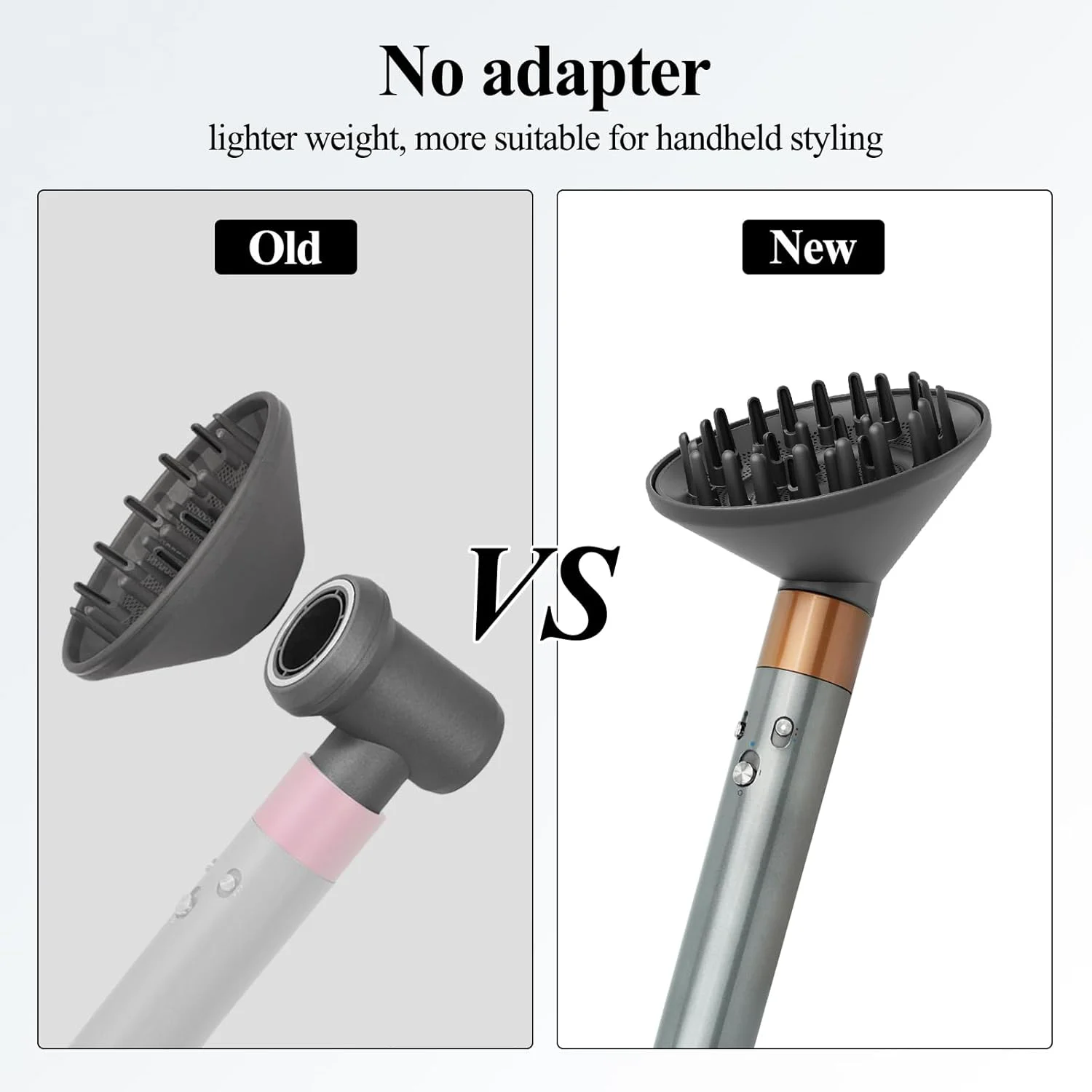 Large Grey Airwrap Diffuser Attachment, Upgraded Bigger Nozzle for Faster Drying & Curl Definition, Compatible Model HS01/HS05